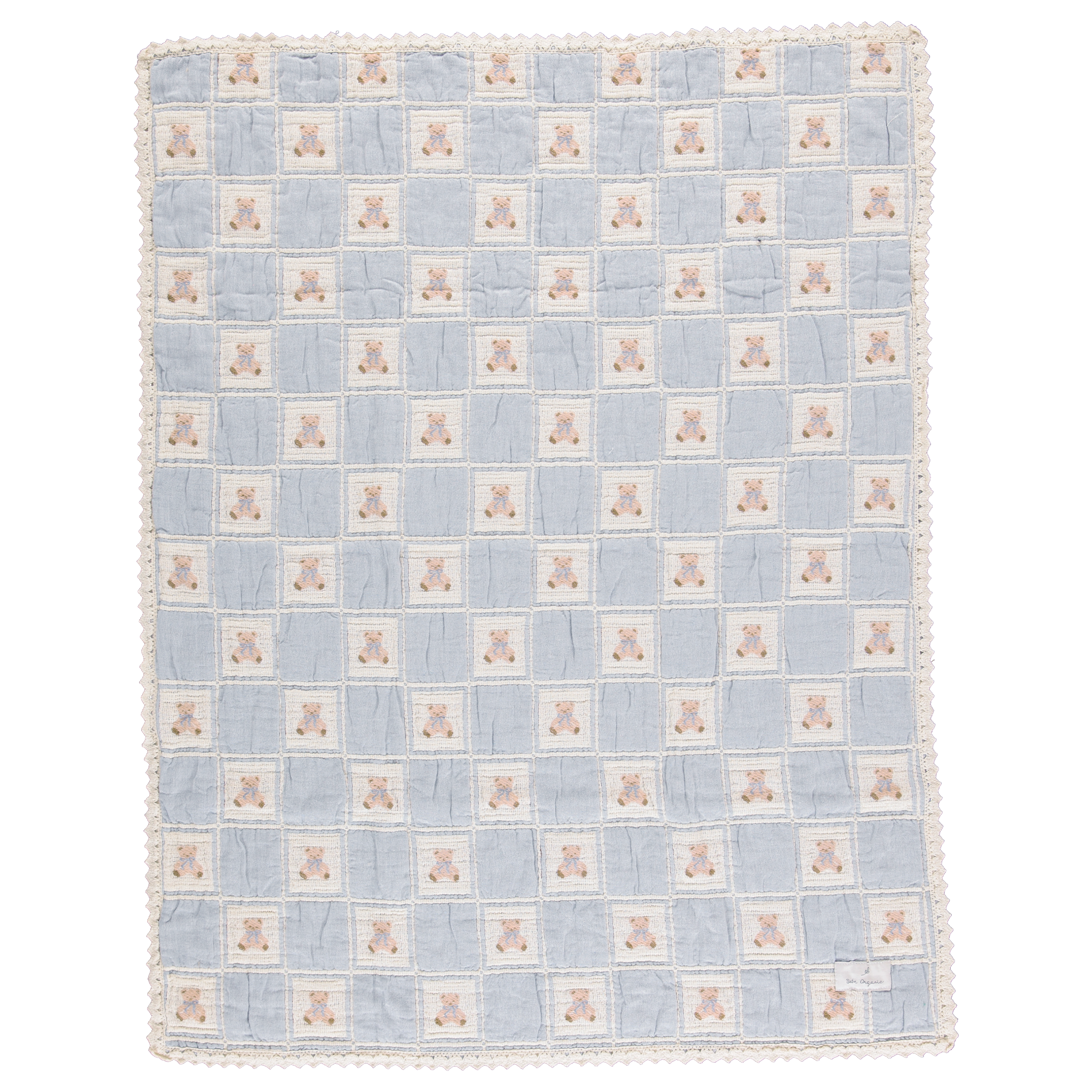 Bebe Organic Baby Teddy Bear Patchwork Blanket