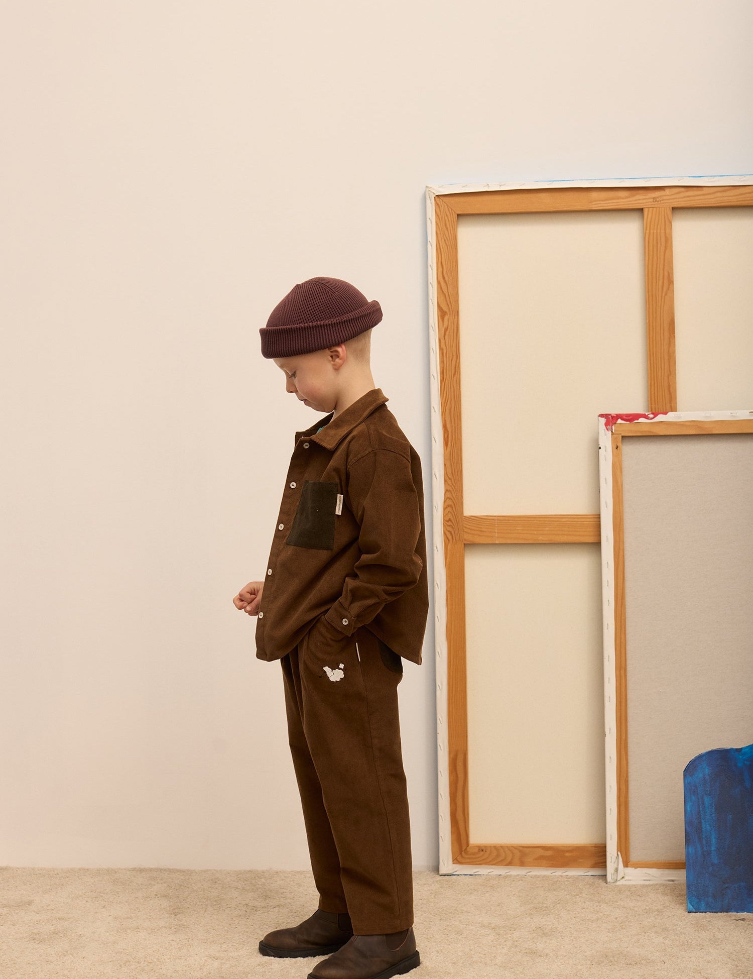 Kids' Corduroy Shirt in Brown - lookbook