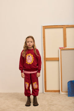 Kids' Mayor Joggers in Burgundy - lookbook