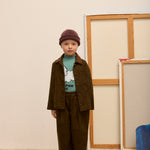 Kids' City Dog Print Canvas Trousers in Forest Green - lookbook