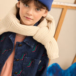 Kids' Slide Print Denim Jacket in Dark Blue - lookbook