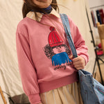Kids' Messy Hair Sweatshirt in Pink - lookbook