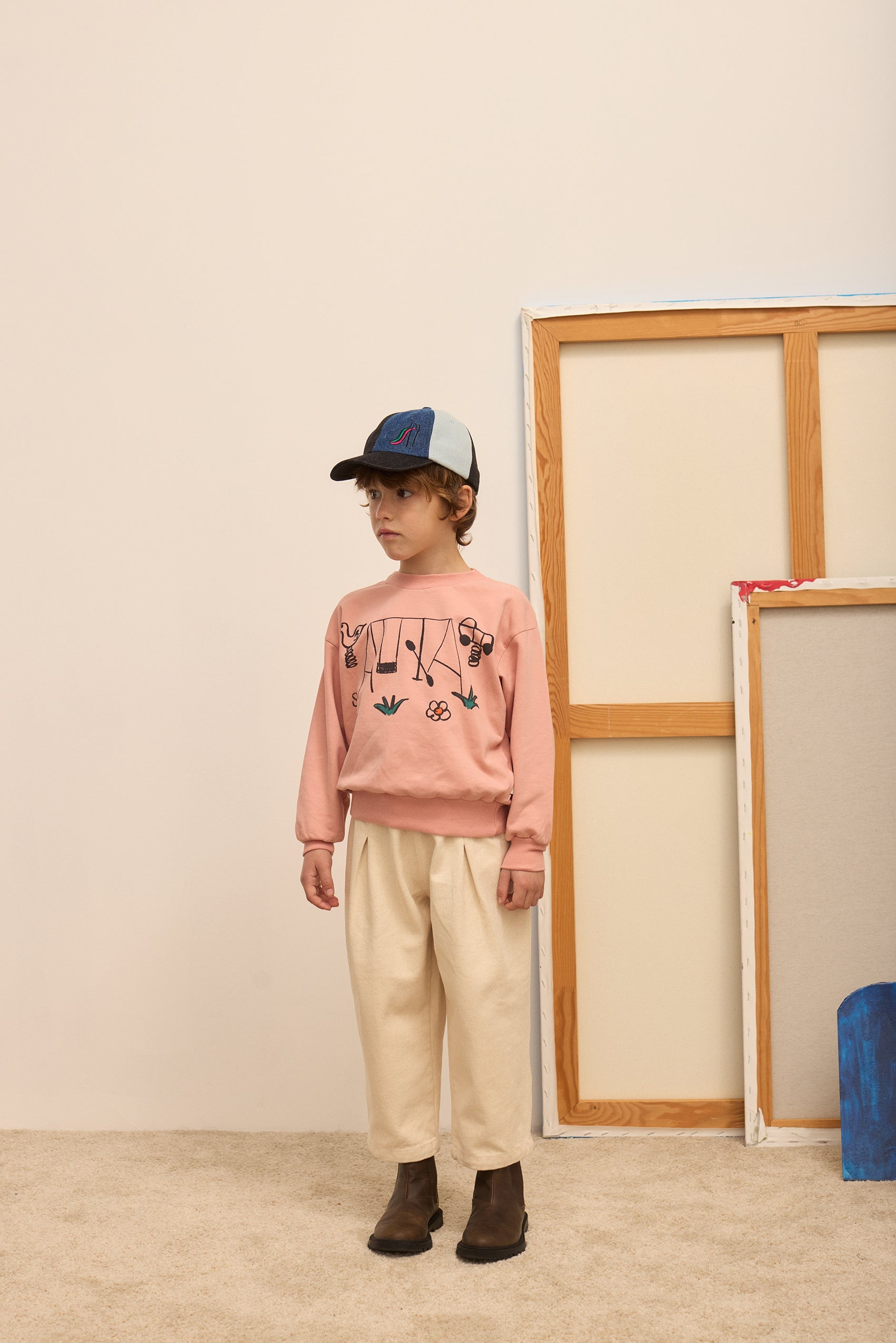 Kids' Playground Sweatshirt in Peach - lookbook