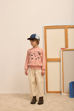 Kids' Slide Canvas Trousers in Sand - lookbook