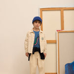 Kids' Slide Canvas Trousers in Sand - lookbook
