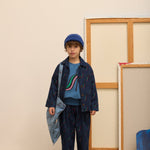 Kids' Slide Print Denim Jacket in Dark Blue - lookbook