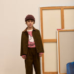 Kids' City Dog Print Canvas Trousers in Forest Green - lookbook