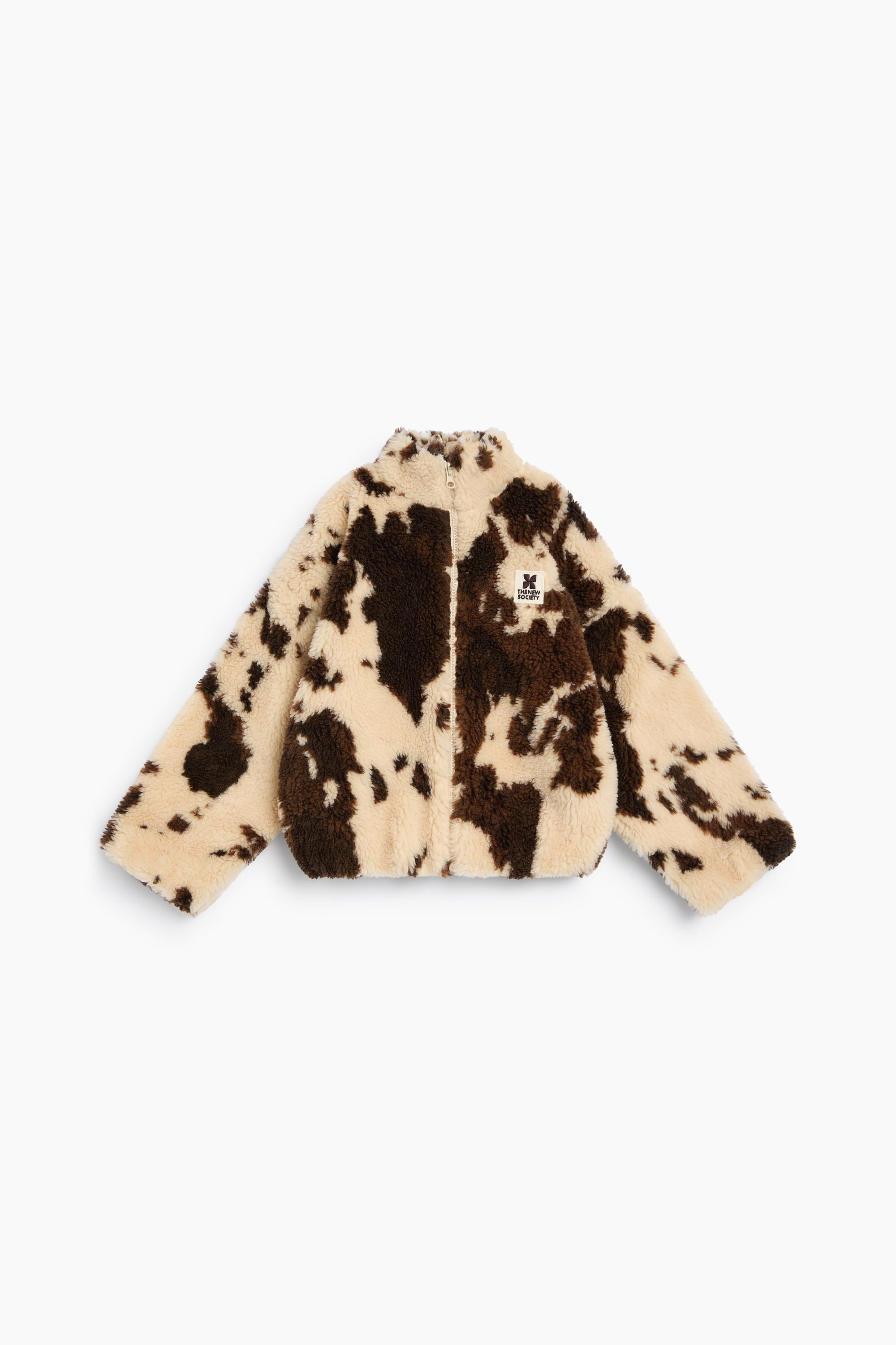 Kids' Wynn Cow Print Sherpa Jacket by The New Society
