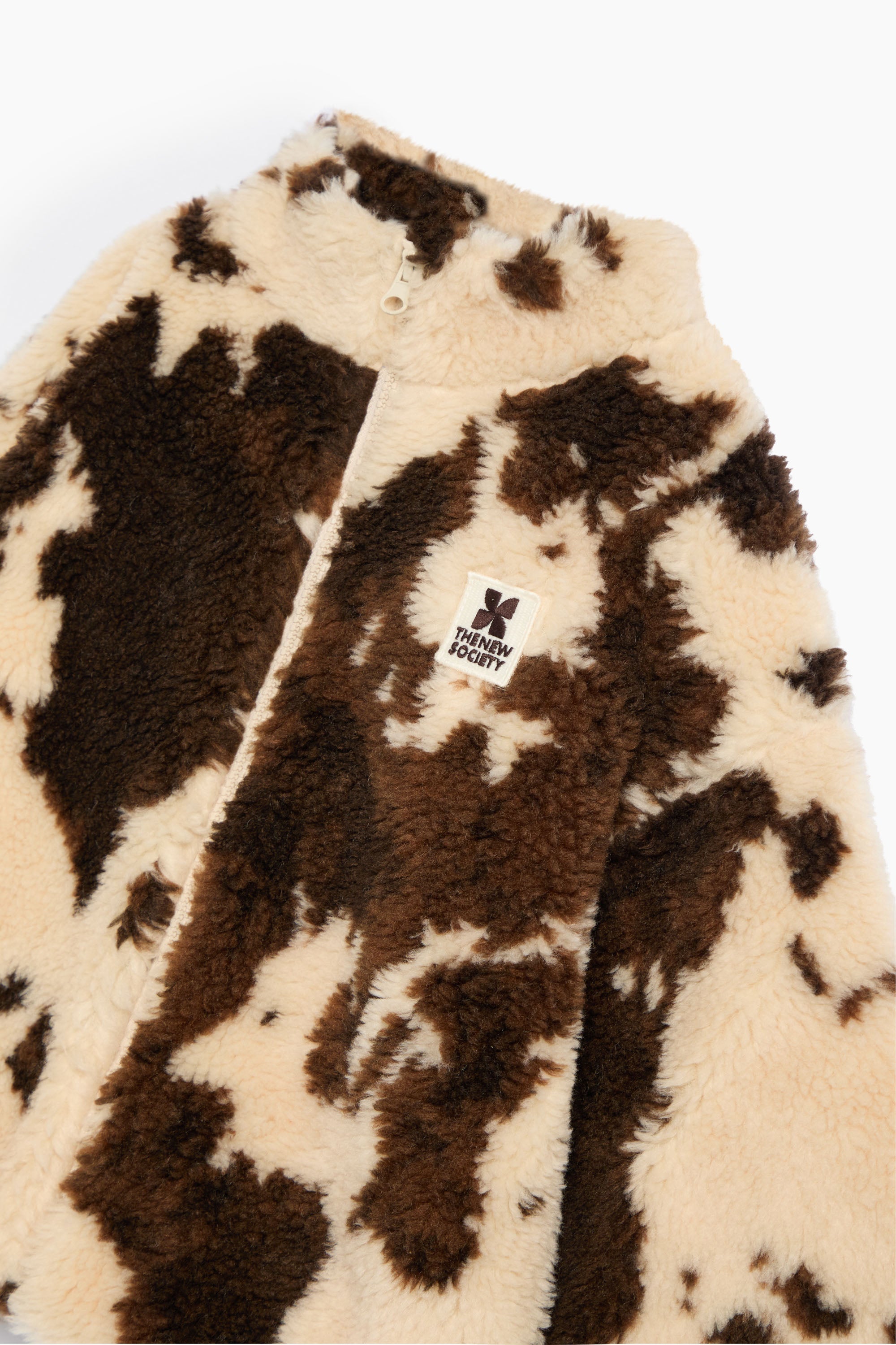Kids' Wynn Cow Print Sherpa Jacket by The New Society