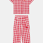 Kids' Apple Print Shirt & Trousers Set in Red & White by Weekend House Kids