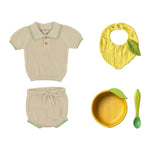 Baby Boys' Striped Polo Set & Lou the Lemon Feeding Gift Set by Bebe Organic