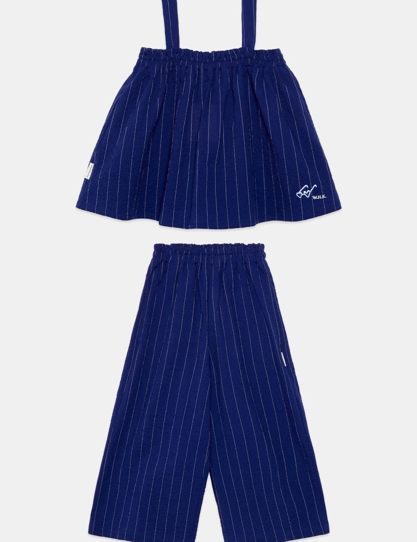 Girls' Heart Glasses Print Top & Trousers Set in Blue by Weekend House Kids