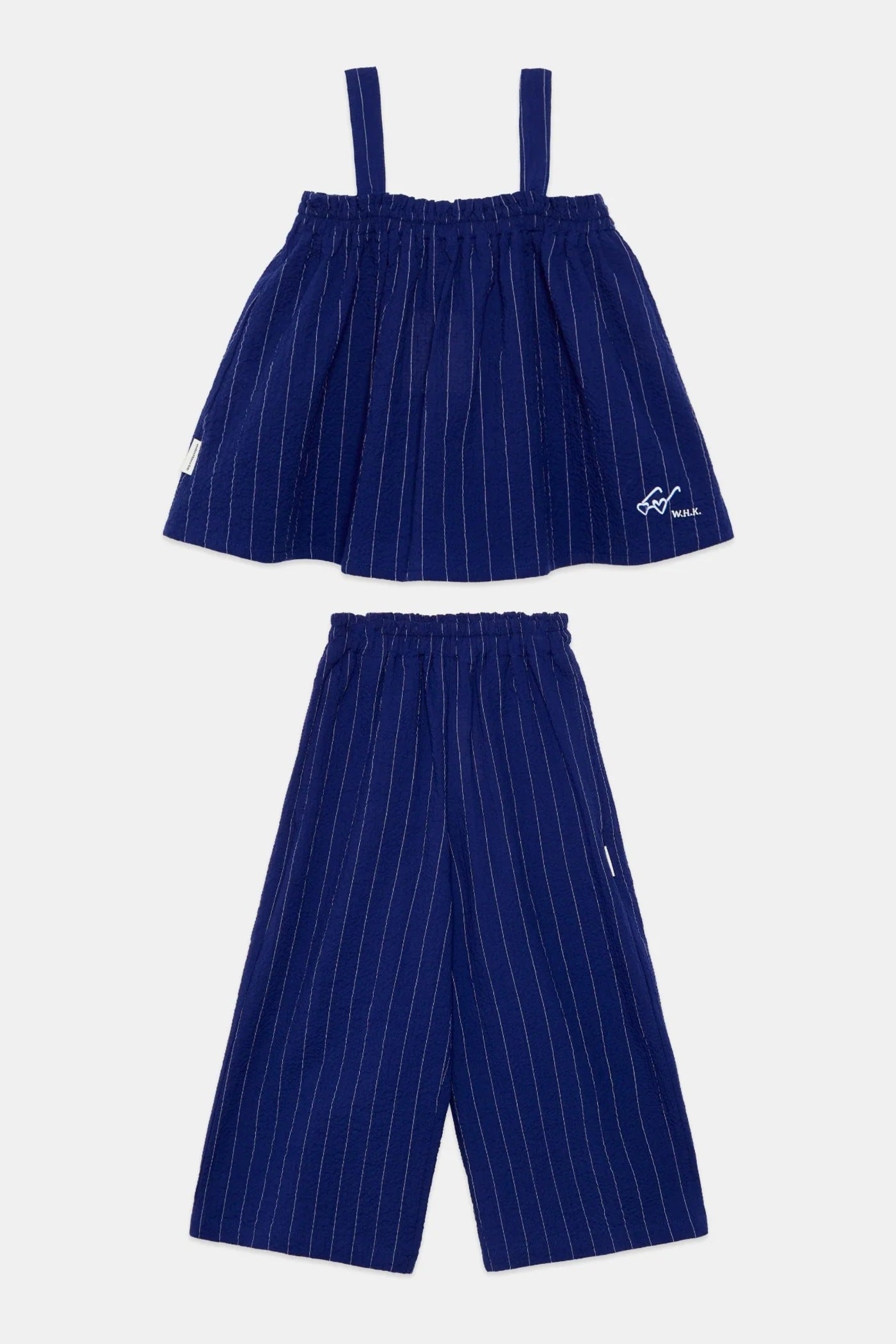 Girls' Heart Glasses Print Top & Trousers Set in Blue by Weekend House Kids