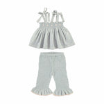 Girls' Smocked Top & Shorts Set in Blue (Maya) by Bebe Organic