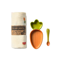 Baby Cathy the Carrot Plate & Muslin First Foods Gift Set by Oli & Carol