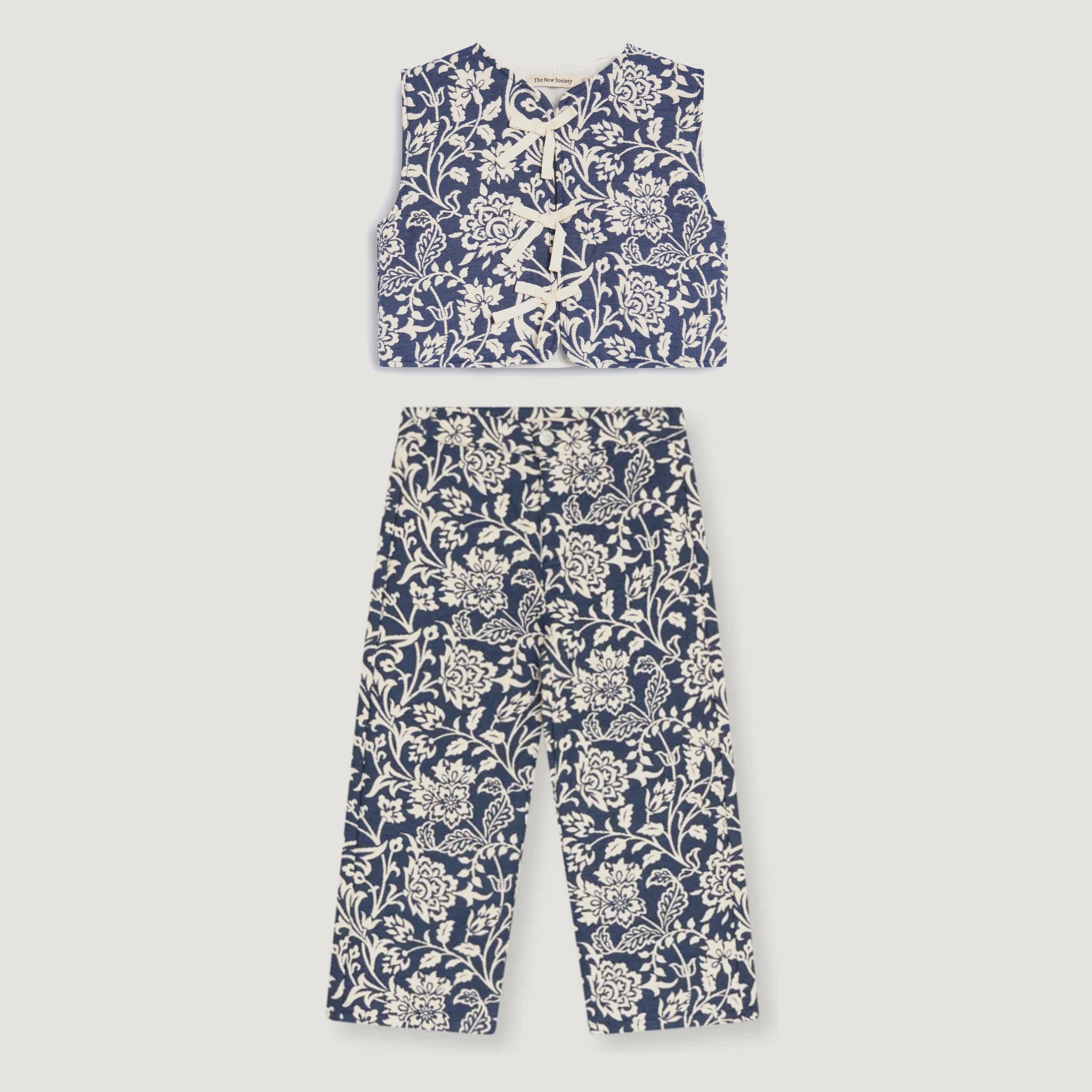 Girls' Eloween Jacquard Waistcoat & Wide-Leg Trousers Set by The New Society