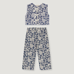Girls' Eloween Jacquard Waistcoat & Wide-Leg Trousers Set by The New Society