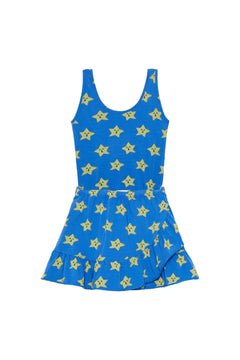 Girls' All-Over Stars Bodysuit & Mini Skirt Set in Ink Blue by Weekend House Kids