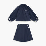 Girls' Vale Embroidered Jacket & Bubble Skirt Set in Navy Blue by The New Society