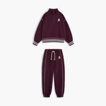 Kids' Whisper Fleece Zip Polo & Joggers Set in Burgundy by The New Society
