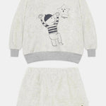 Kids' Star Towelling Sweatshirt & Shorts Set in Grey by Weekend House Kids