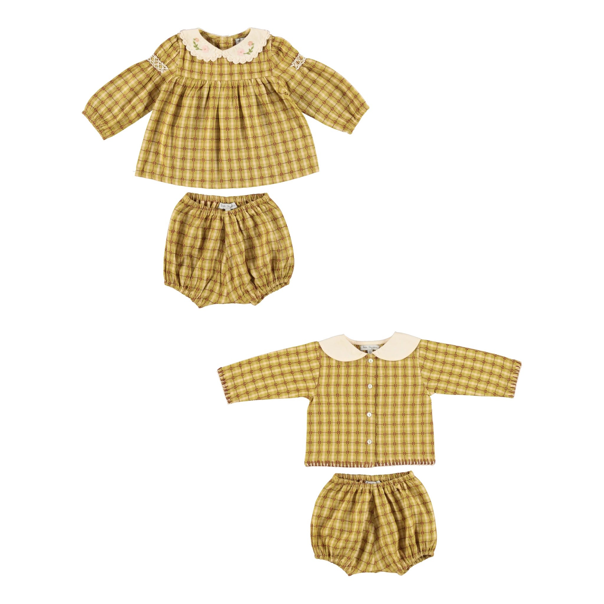 Baby Twins Matching Sets Gift in Nostalgic Green (Saphira & Sebastien)